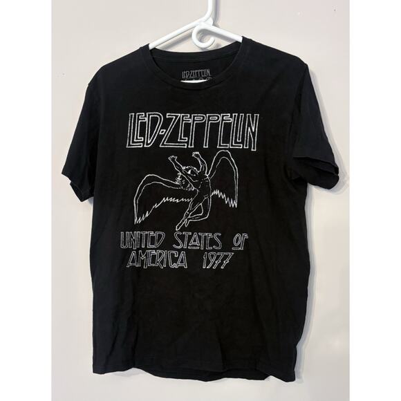 Led Zeppelin United States Of America 1977 Tour Black T Shirt Size Medium - Picture 1 of 5